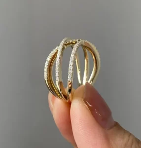 Gold Moissanite Women Band Ring