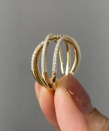 Gold Moissanite Women Band Ring